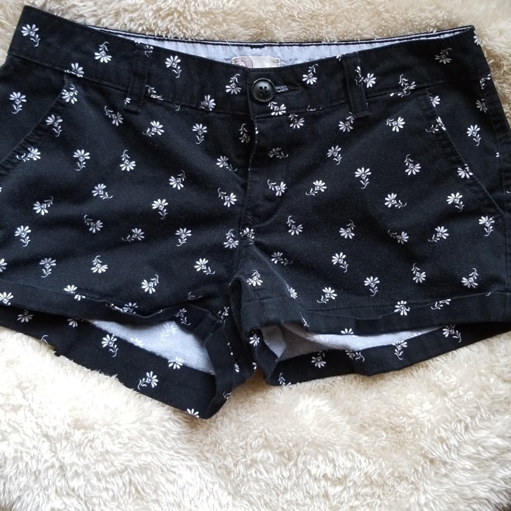 Black pattern shorts